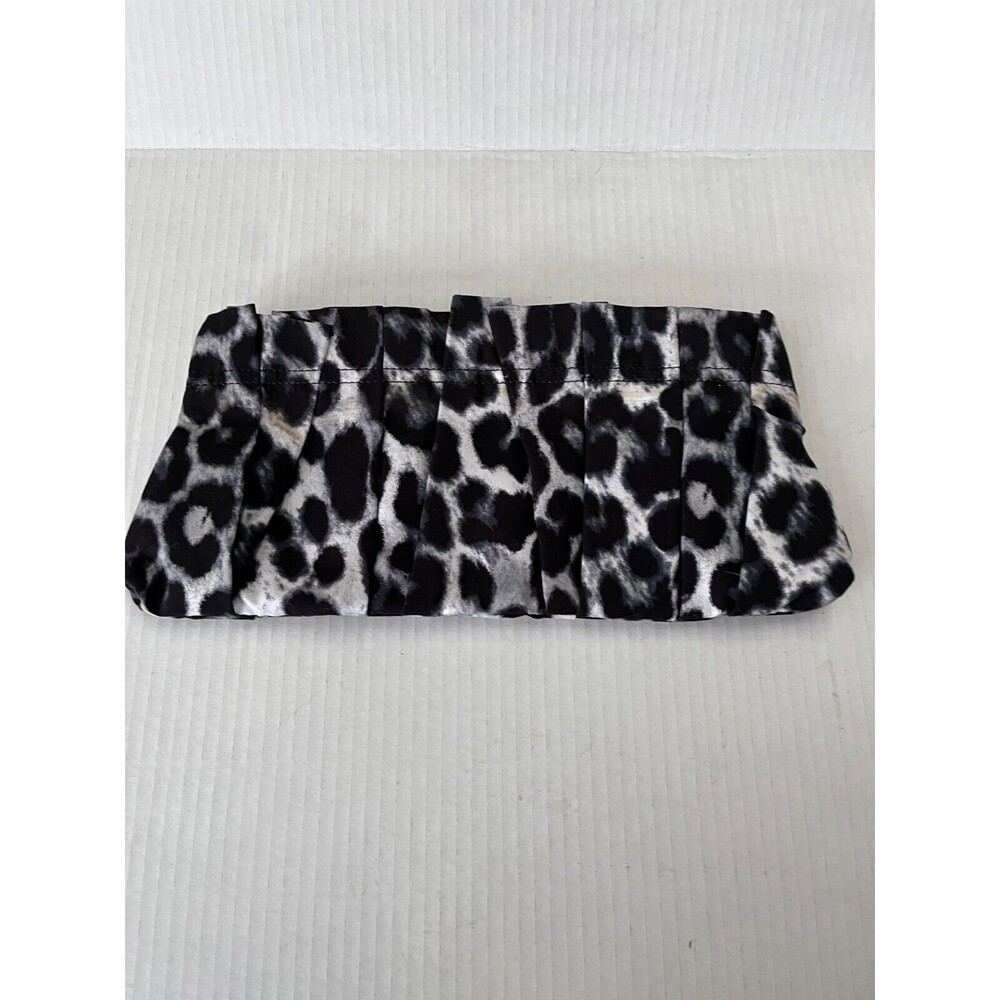 Express Black Animal Print Fabric Clutch Handbag NWT